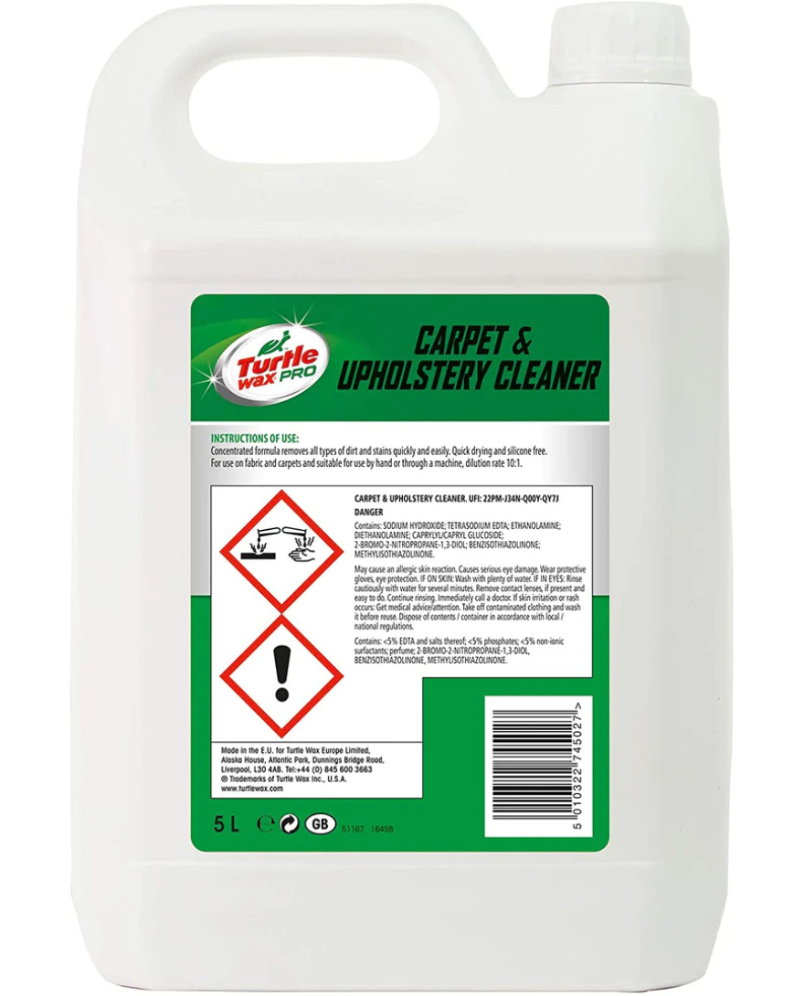 TURTLE WAX CARPET & UPHOLSTERY CLEANER 5L